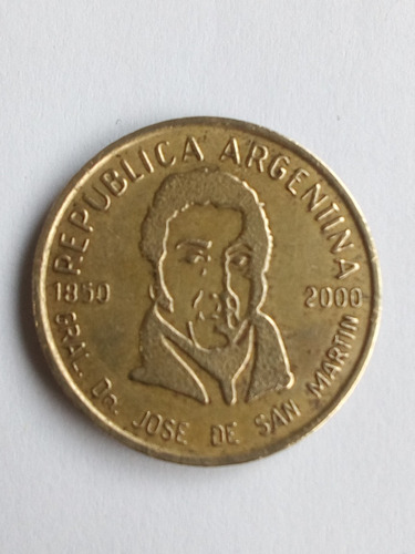 Moneda Argentina Gral. José D San Martin 50 Ctvs. 2000 