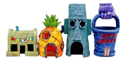 Juego De Adornos Decorativos Para El Hogar De Bob Esponja, 4