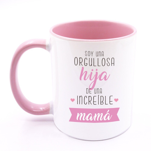 Taza Personalizada Cerámica Rosa Mamá Madre Hija Regalo