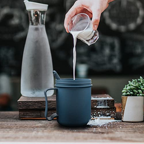 Taza Para El Desayuno Apta Para Microondas Con Tapa Y Cuchar