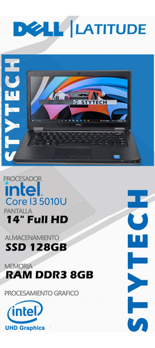 Dell Core I3 5ta Ram 8gb Ssd 128gb 14 Negro (Usado)