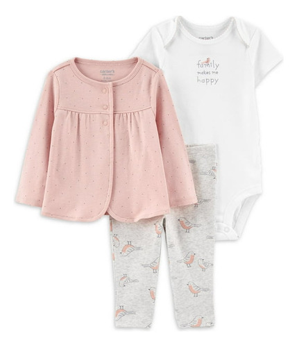 Conjunto Ropa Carter's Set De 3 Piezas Bebé Niña 3-6 Meses