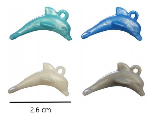 100 Mini Delfines Colores Perlados Juguete Suelto Js