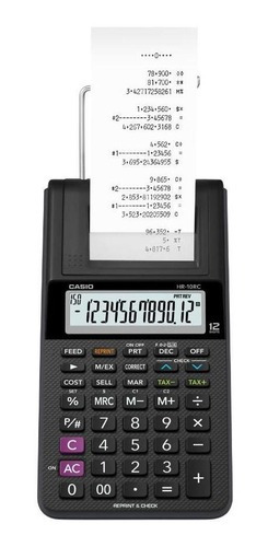 Imagen 1 de 2 de Calculadora Con Impresor Casio  Sumadora Hr-10rc