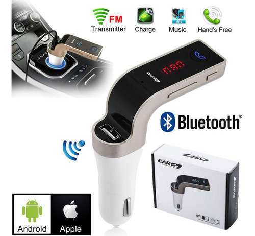 Imagen 2 de 6 de Transmisor Fm Bluetooth Cargador Usb Radio Auto Receptor ®