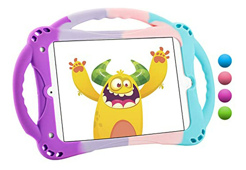 Funda Niños Para iPad Mini 5 4 3 2 1 Con Asa (púrpura)