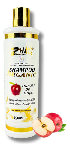Shampoo Com Queratina Vinagre De Maçã Brilho Intenso 500ml