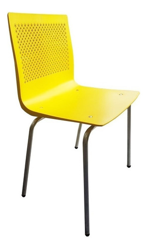 Silla Plastica Apilable Anana Diseño Comedor Cocina Cuo Estructura De La Silla Patas Grises Asiento Asiento Plástico Amarillo Diseño De La Tela No Tiene Tela