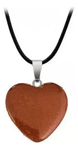 Collar Corazon Cuarzo Lluvia De Oro + Estuche Tureloj
