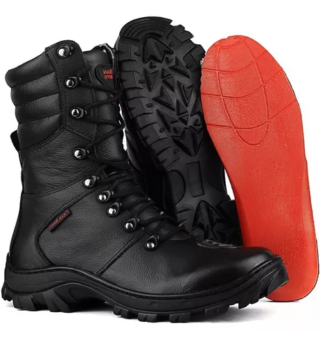 Bota Botina Coturno Confortável Caminhada Militar 100% Couro Impermeável  Resistente no Shoptime