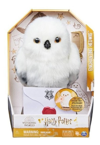 Lechuza de Harry Potter Hedwig Interactiva con más de 15 Sonidos y Movimientos y sobre de Hogwarts, Buho Harry Potter