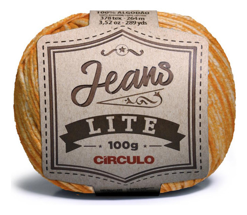 Jeans Lite Circle Wire/Line, 100 g, Tex 378 264 metros, 100% aleg, color 8747, queso cheddar oscuro