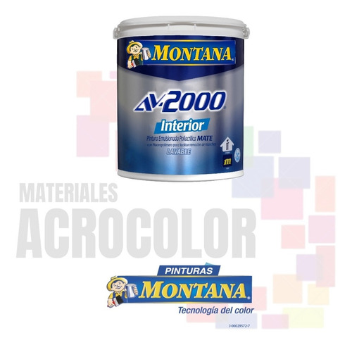 Cuñete Pintura Av2000 Interior Blanco Mate Montana 