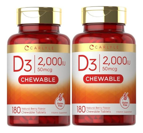 Vitamin D3, 2000 Iu (natural Berry)180 Chewable Tablets