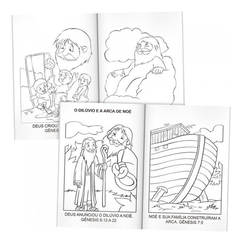 Kit Com 20 Livros Bíblicos - 10 Para Colorir E 10 Para Ler