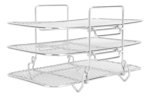 Freidora Apilable, 3 Capas, Parrilla De Acero Inoxidable, 3