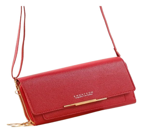 Billetera Bolso Cartera Para Mujer, Monedero, Elegante Color Red Diseño De La Tela China