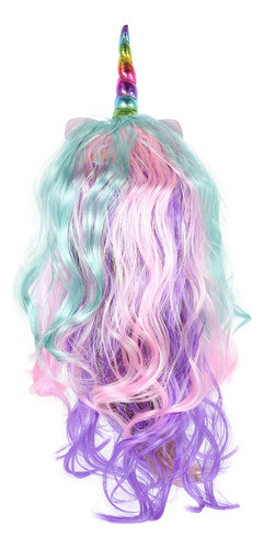 Unicórnio Colorido Com Franja, Cabelo Ondulado, Cosplay, Enc