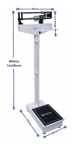 Imagem 6 de 7 de Balança Mecânica Antropômetrica150kg 110ch