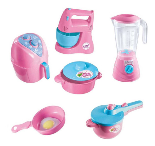 Cozinha Infantil Completa Air Fryer Liquidificador Batedeira