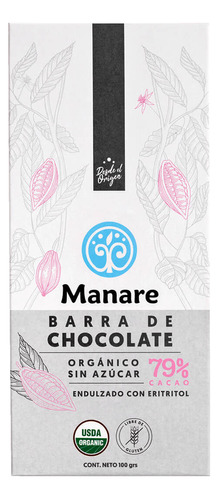 Chocolate Organico 79% Cacao - 100gr, Manare