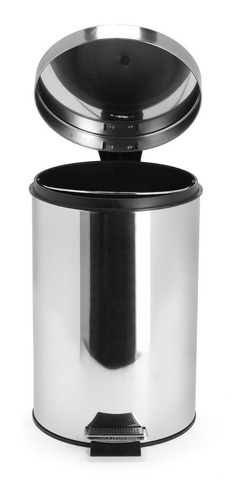 Imagen 4 de 10 de Tacho Basura Cesto Residuos 12 Litros Pedal Acero Inoxidable