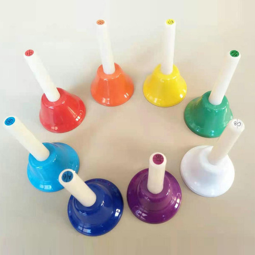 Juego De 8 Campanas De Mano De Colores, Instrumento Musical,