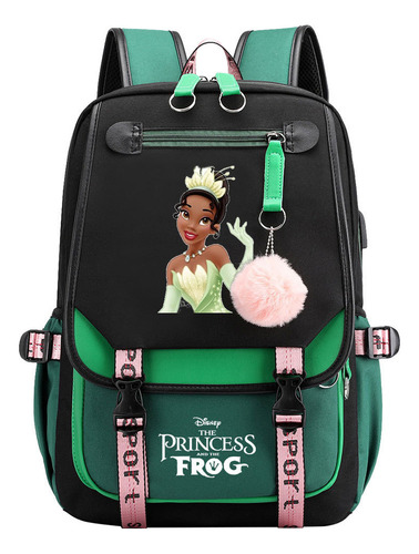 Mochila Escolar De Moda Princesa Tiana Para Niños Y Niñas