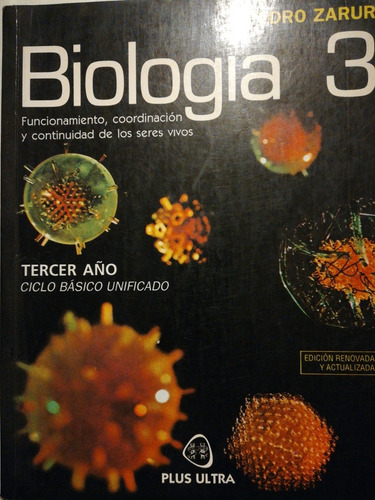 Libro Biología 3 Zarur Editorial Plus Ultra Antiguo '90s