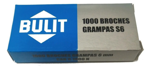 Broches Grampas Bulit S6 6 Mm Engrampadora X 3.000 Unid.