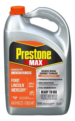 Refrigerante Prestone Vehículos Americanos 50/50 Ford/lincol