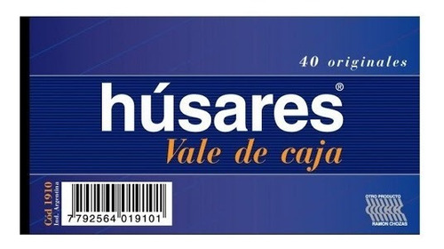 Talonario Husares Vale De Caja Original Cod 1910