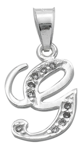 Imagen 7 de 23 de Dije De Iniciales En Plata Con Zirconias 0.925 Mod. 334-356