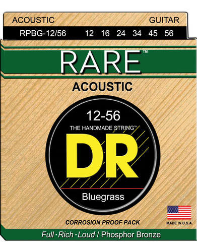 Dr Strings Raro - Bronce Fosforo Acoustichex Core Bluegrass