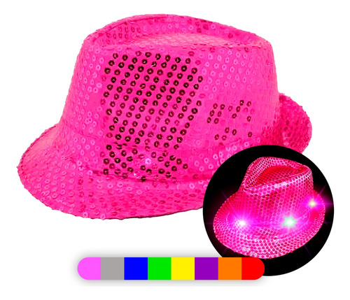 Sombrero Luminoso Led Tanguero - Cotillon - Colores Surtidos