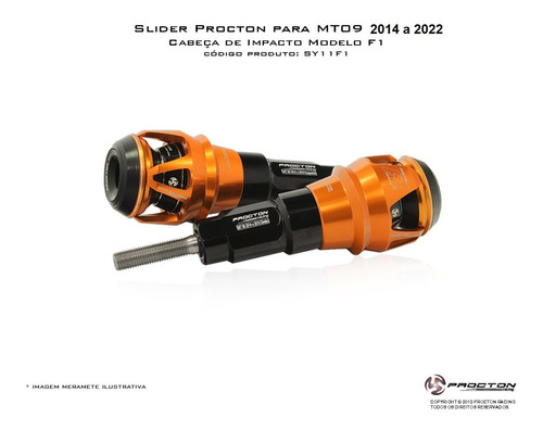 Slider Procton Modelo F1 Mt 09 Anos 2014 A 2023
