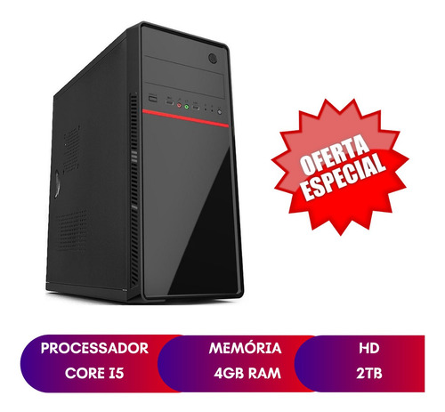Imagem 1 de 2 de Cpu Pc Desktop Core I5 4gb Hd 2tb Windows 10 Pró