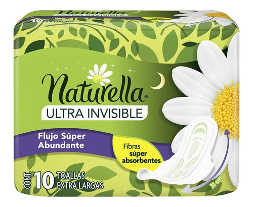 Toallas Femeninas Naturella Ultra Invisible Nocturnas Con Alas 10 Toallas