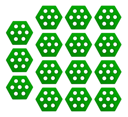 15 Piezas De Almohadillas De Tracción Hexagonales Verde