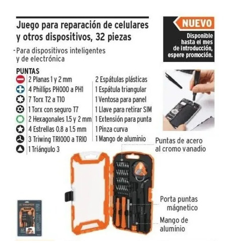 Destornillador + Accesorios Reparación Celulares/tablets/joy