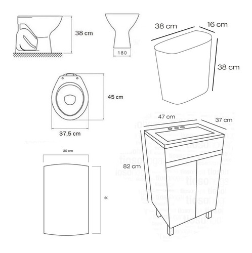 Imagen 8 de 10 de Combo Baño Completo Vanitory Griferías Sanitarios Accesorios