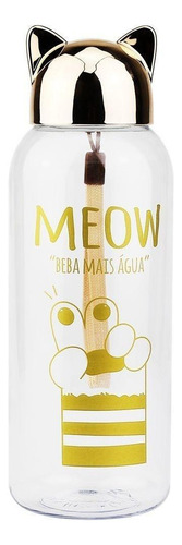 Squeeze Gato Meow 650ml Água Livre De Bpa