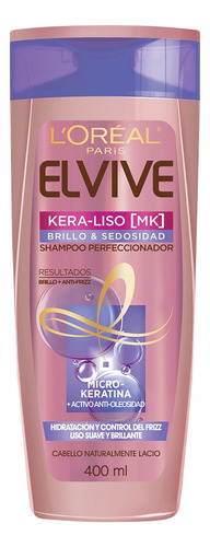 Shampoo Pelo Lacio Kera Liso Brillo Elvive L'Oréal 400ml