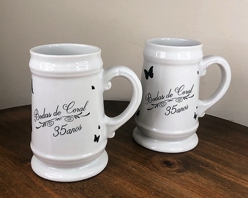 Canecas Para Chopp Bodas De Coral 35 Anos De Casamento 680ml