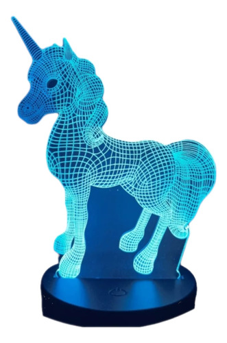 Lampara Led 3d Unicornio 7 Colores