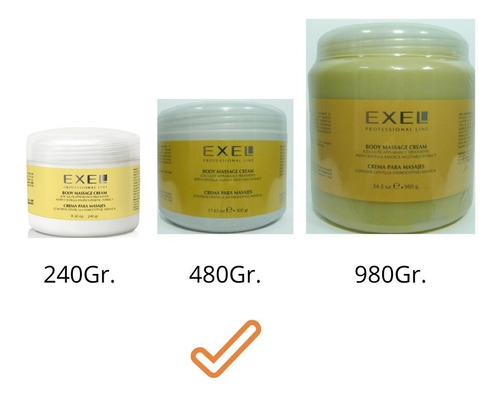 Crema Para Masajes Exel Con Centella Asiatica 480 Gr