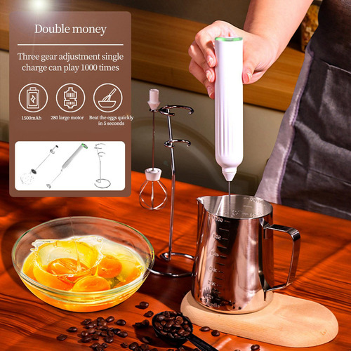Batidor De Huevos De Mano Espumador De Leche Eléctrico Para