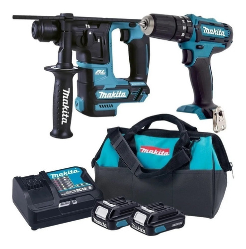 Kit Martelete Hr166 Paraf Hp333 Sem Fio 12v Makita Bolsa