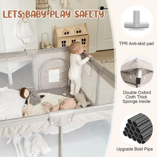 Baby Playpen Zeebaba Con Tapete Para Bebés Y Niños Pequeños