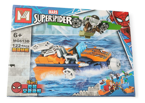 Set X 4 Superspider Bloques Para Armar 497 Avengers